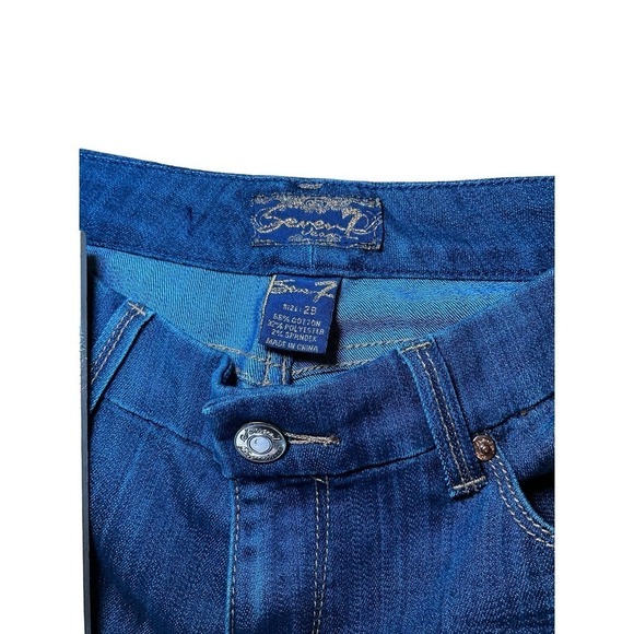 Seven 7 Jeans Women's SZ 29 Blue Denim Crystal Bootcut Leg Dark Wash Low Rise - Picture 6 of 6